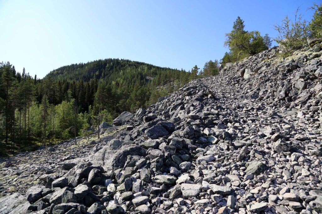 Steinhaug ved Jutulhogget, Nord-Europas nest lengste canyon.
