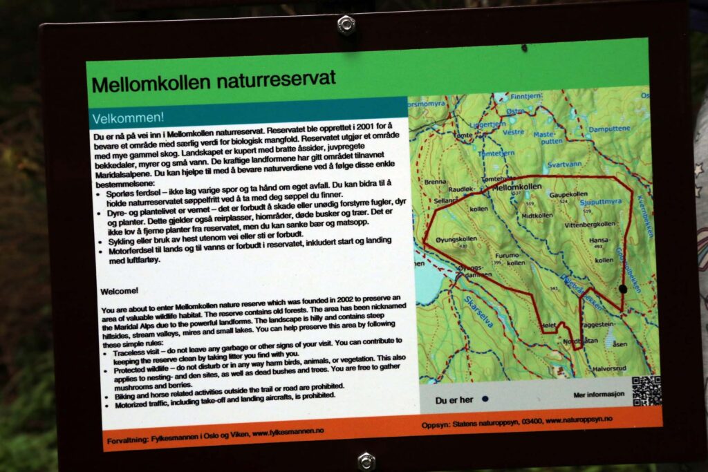Mellomkollen naturreservat i Maridalen er et skogsområde med bratte åssider, dype kløfter og en trolsk stemning. I reservatet gjelder spesielle regler, som alle som ferdes her må kjenne til.
