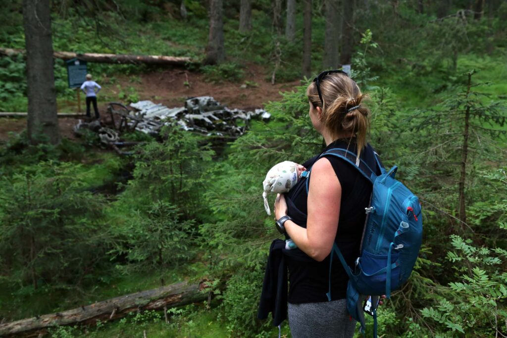FRAMME: Ved restene av det tyske bombeflyet ved Hansakollen i Maridalsalpene.