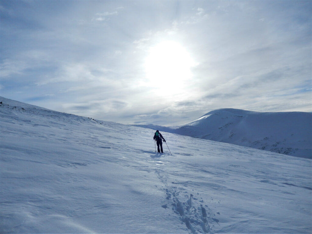 Andre forsøk på Kvitningskjølen, skriver Ingeborg Mjanger om dette bildet på sin blogg. Foto: Privat